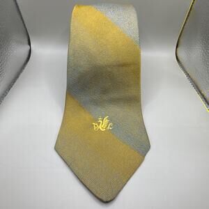 VTG Mustard Yellow Silk Gradient OldMoney NeckTie Don Loper 55x3.5” Mad Men 50s